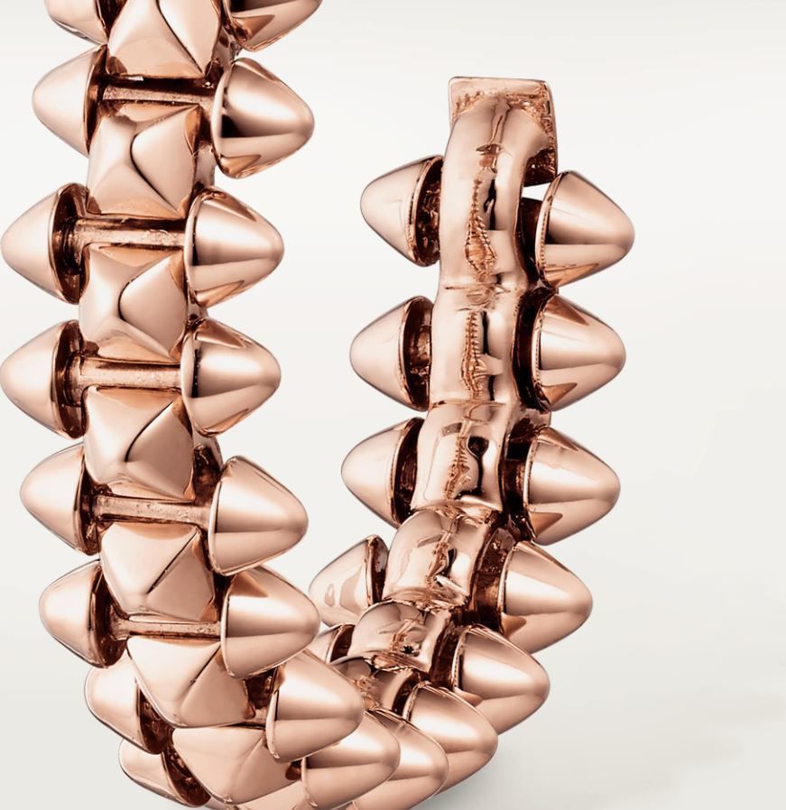 Earring pair of gold hoop earrings 3D print model_3