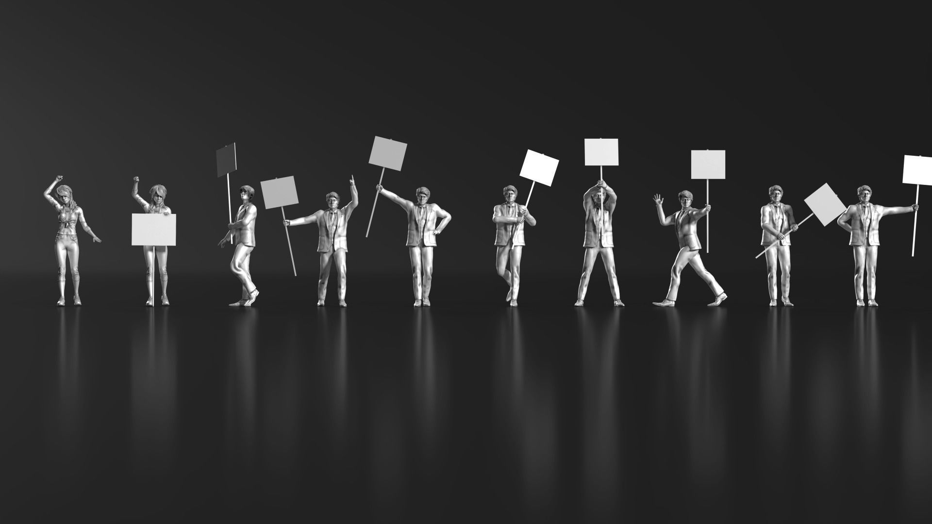 HD People 04 Sign Protest 3D print model_5