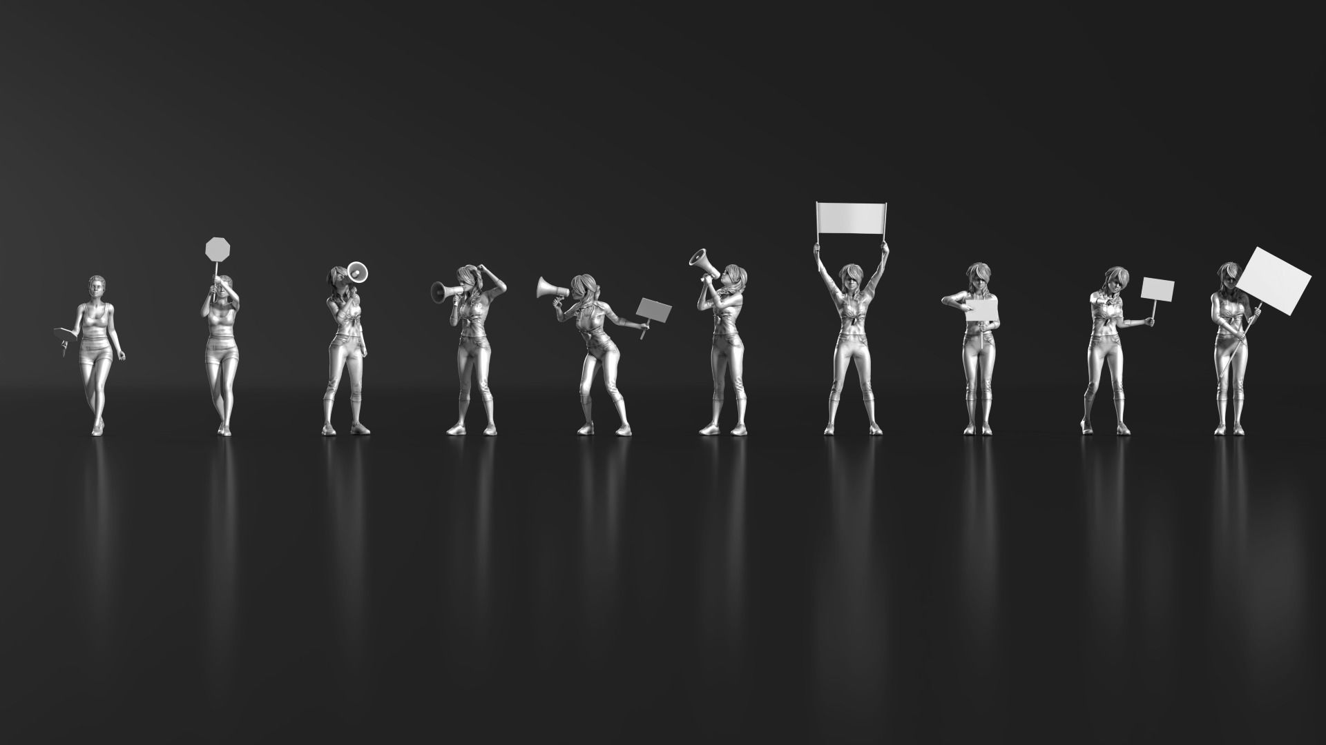 HD People 04 Sign Protest 3D print model_3