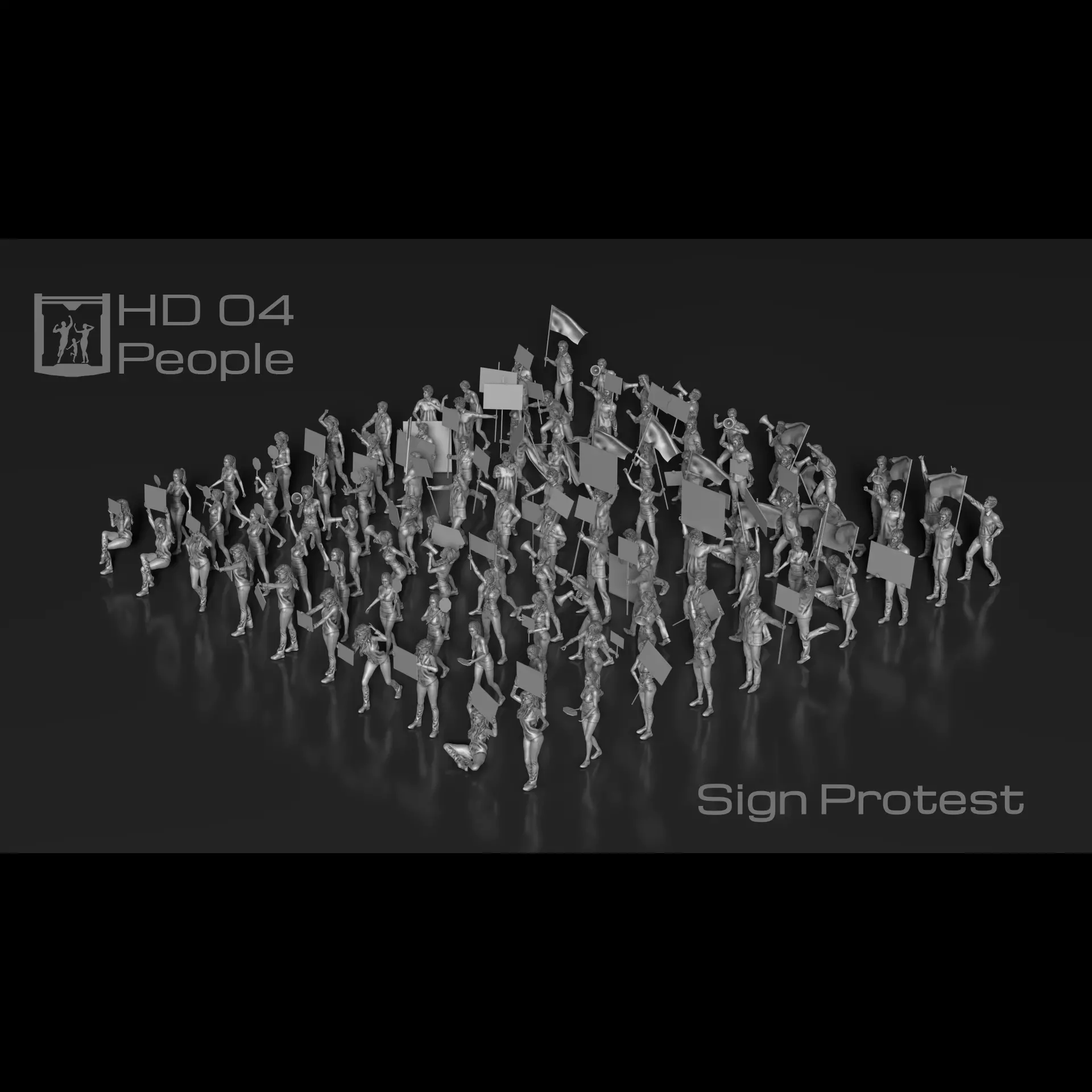 HD People 04 Sign Protest 3D print model_0