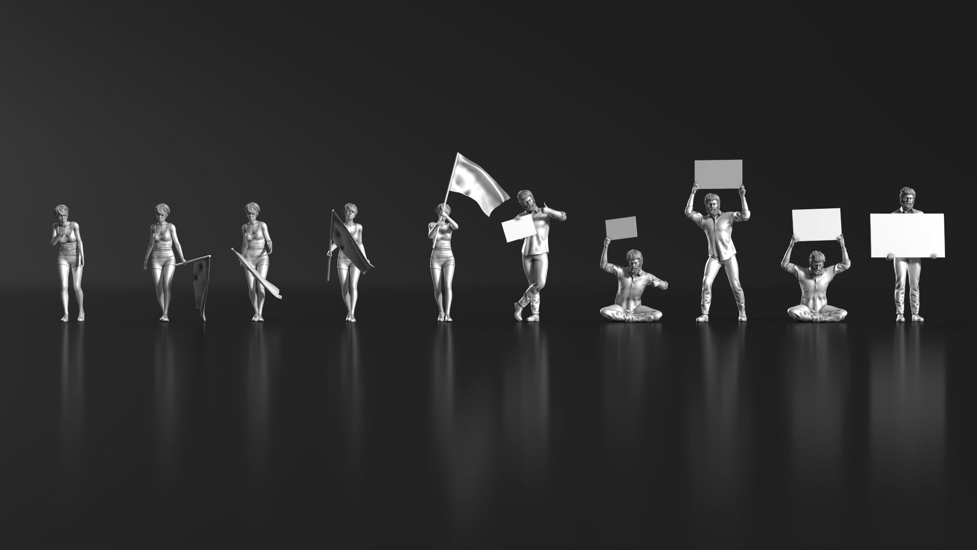 HD People 04 Sign Protest 3D print model_8