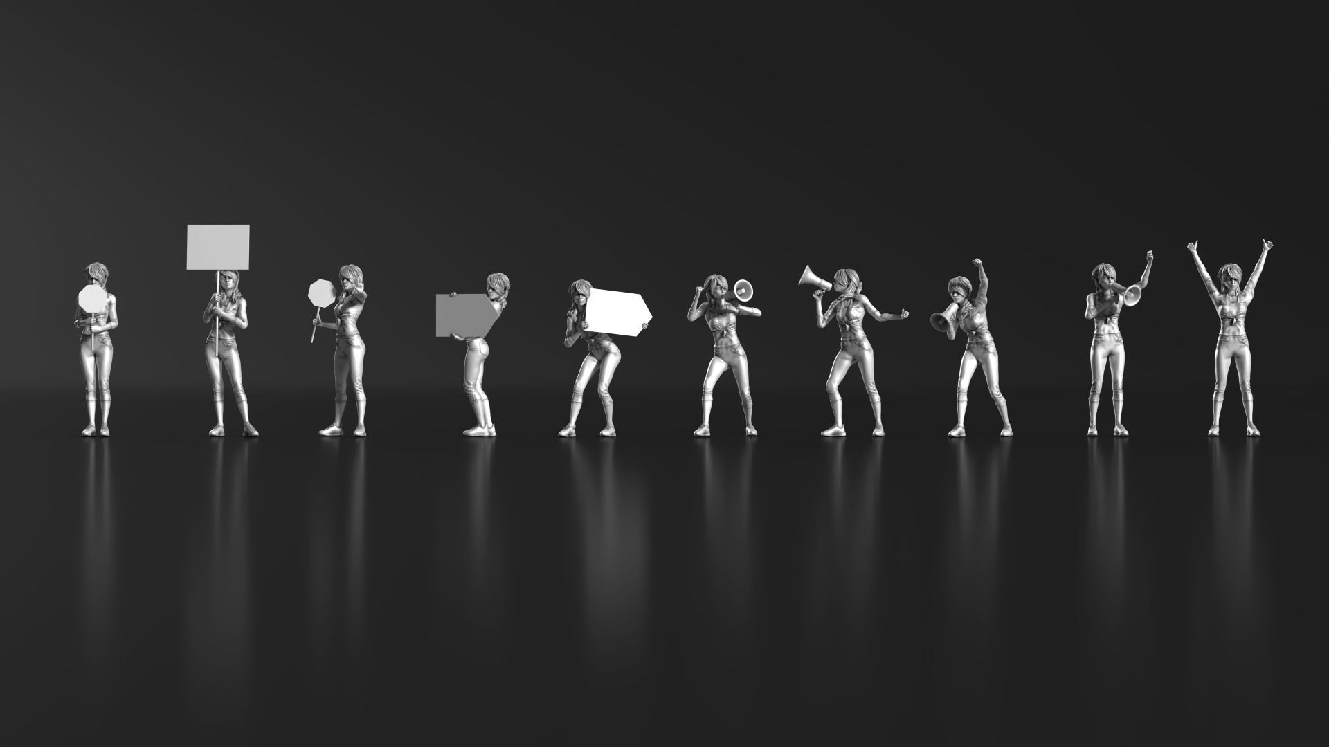 HD People 04 Sign Protest 3D print model_4