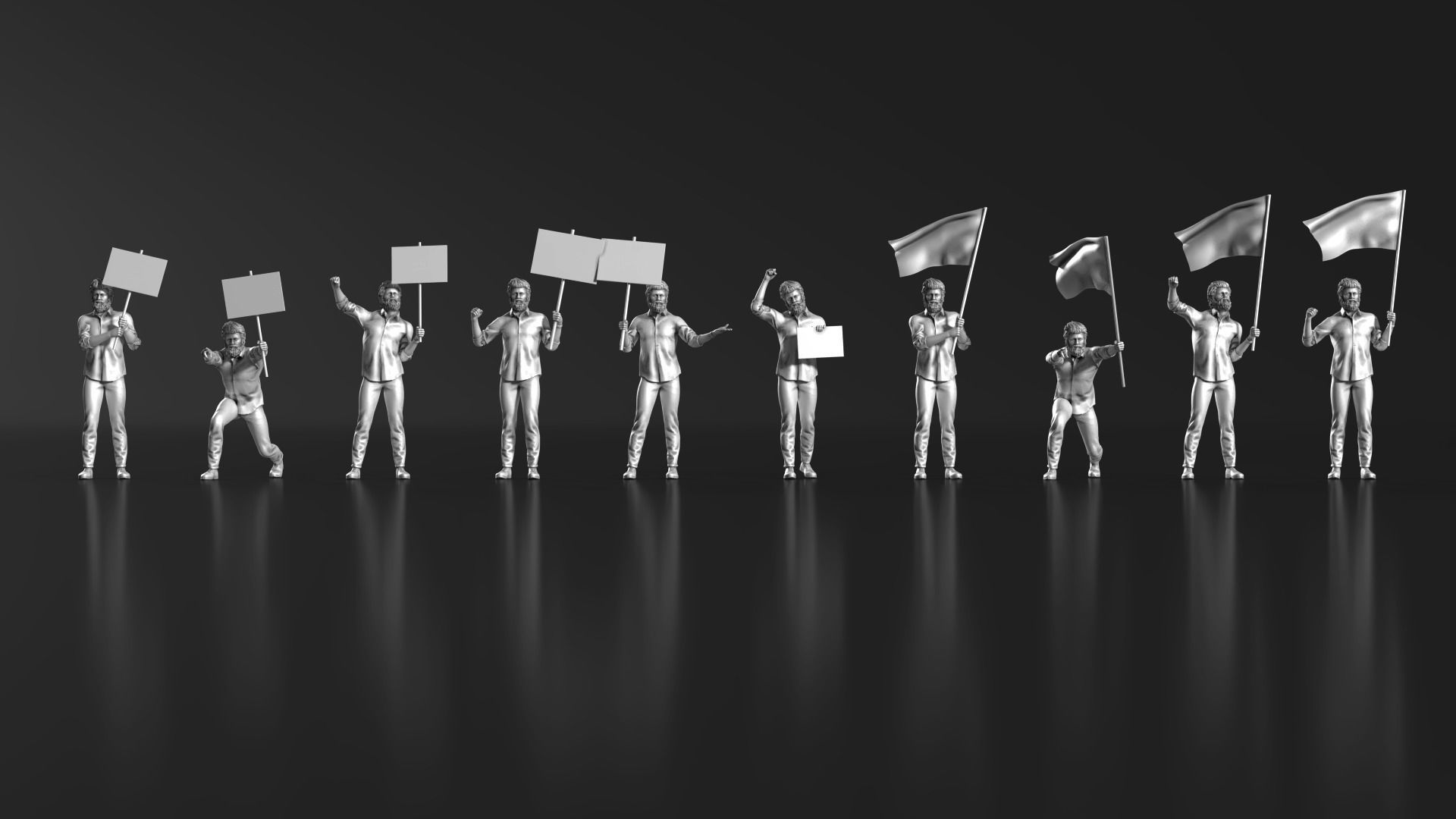 HD People 04 Sign Protest 3D print model_9