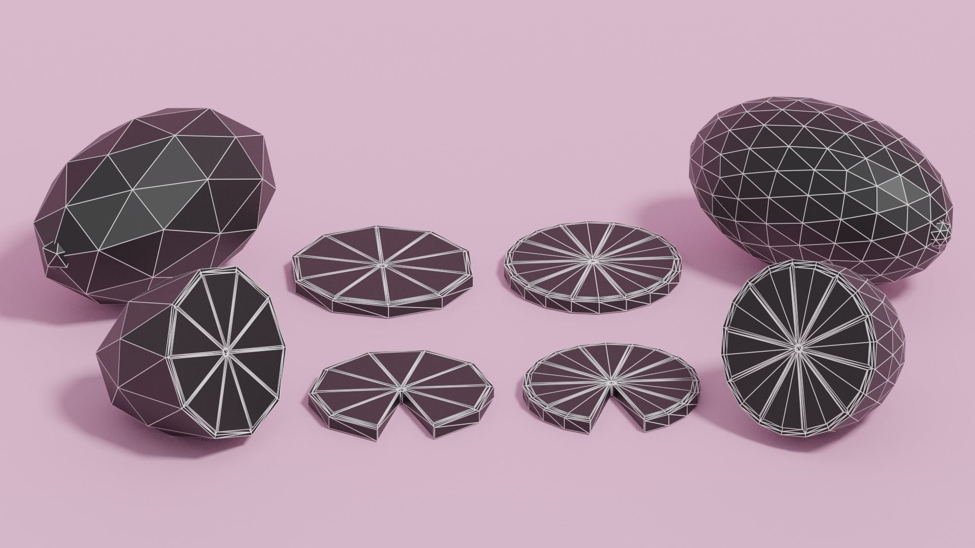 Low Poly Cartoon Lemon Low-poly 3D model_4