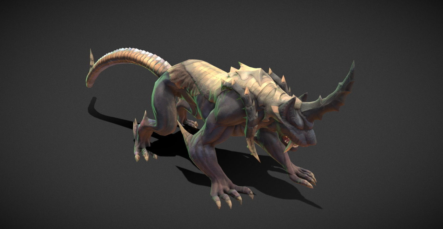 Fantasy Creature - Battle Leopard Low-poly 3D model_23
