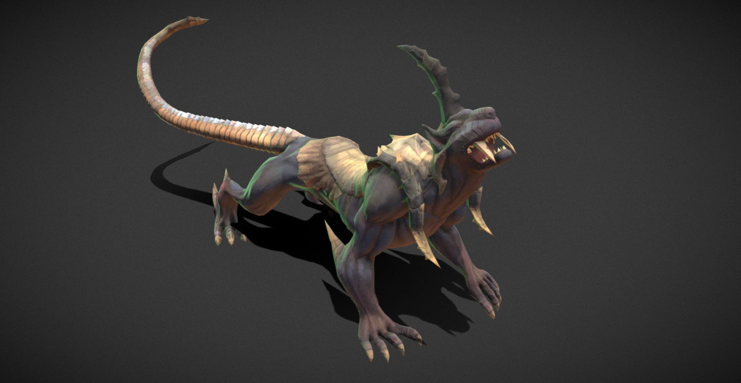 Fantasy Creature - Battle Leopard Low-poly 3D model_30