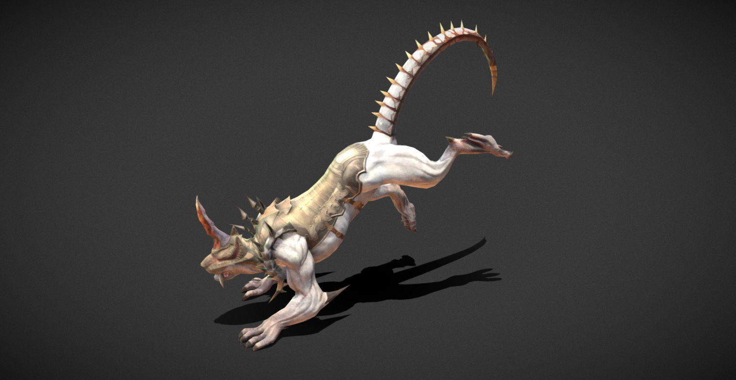 Fantasy Creature - Battle Leopard Low-poly 3D model_19