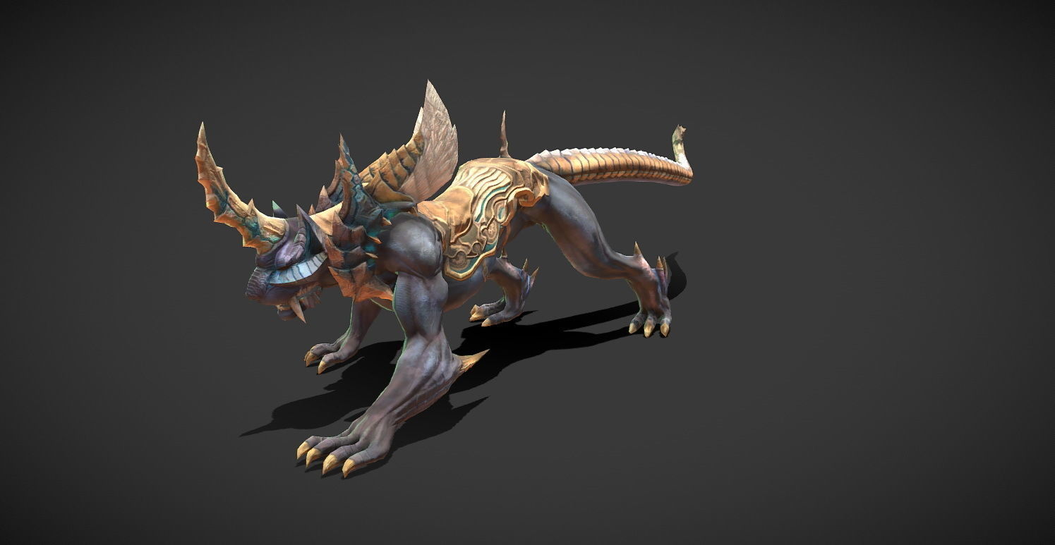 Fantasy Creature - Battle Leopard Low-poly 3D model_9