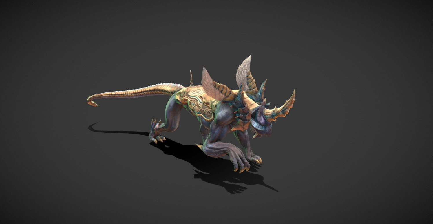 Fantasy Creature - Battle Leopard Low-poly 3D model_2