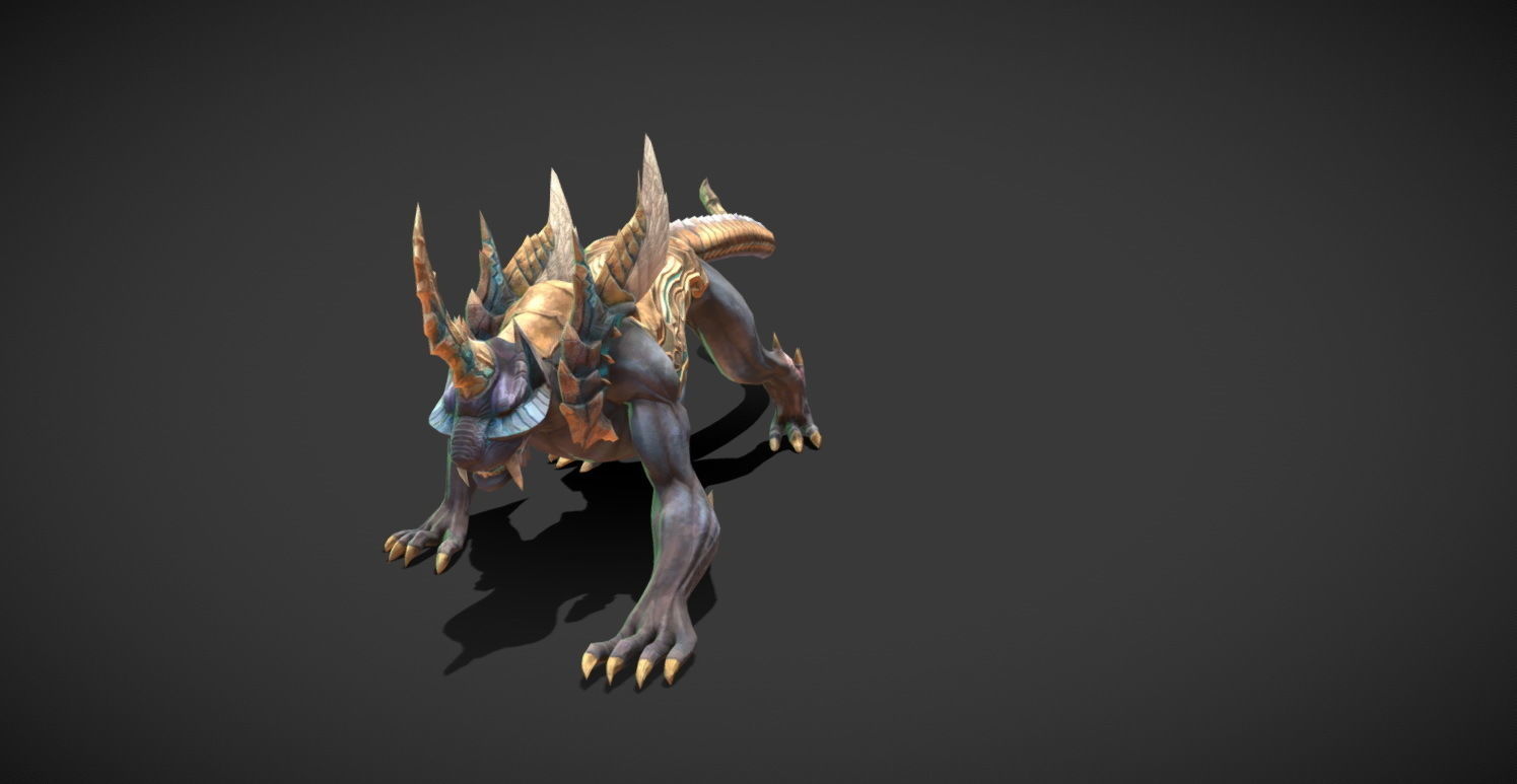 Fantasy Creature - Battle Leopard Low-poly 3D model_8