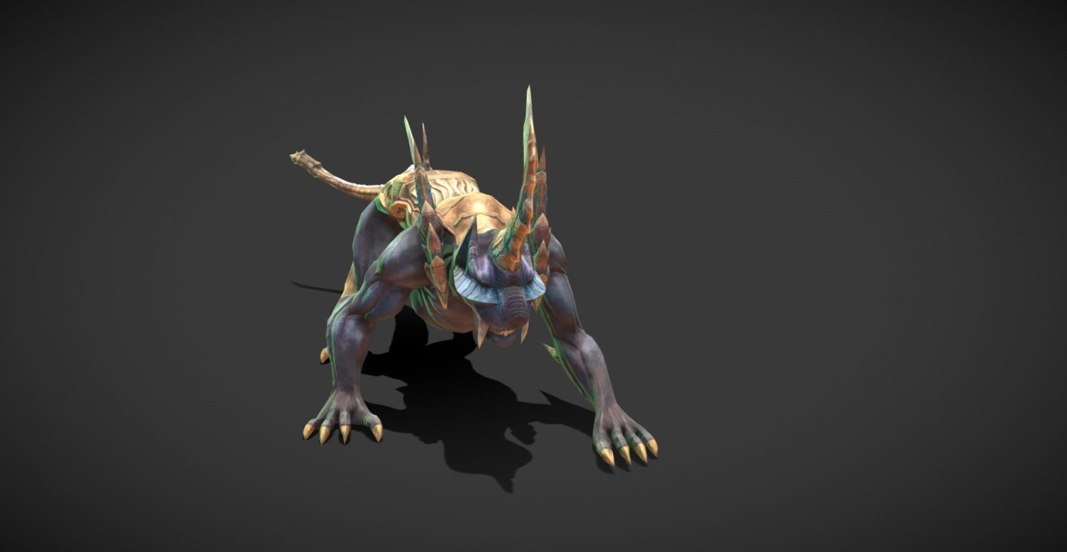 Fantasy Creature - Battle Leopard Low-poly 3D model_7