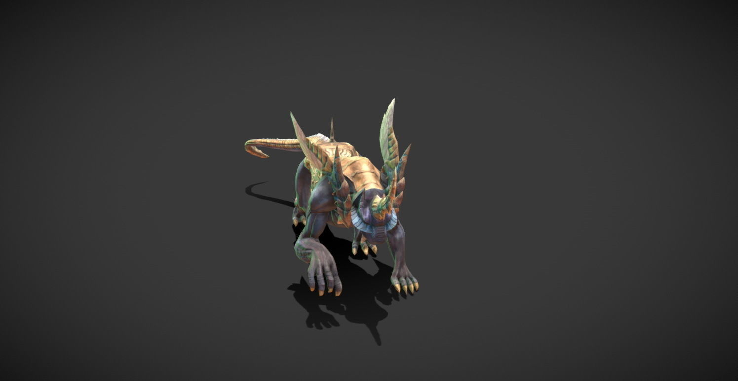 Fantasy Creature - Battle Leopard Low-poly 3D model_3