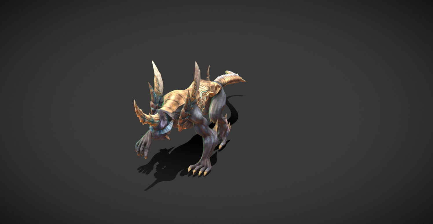 Fantasy Creature - Battle Leopard Low-poly 3D model_4