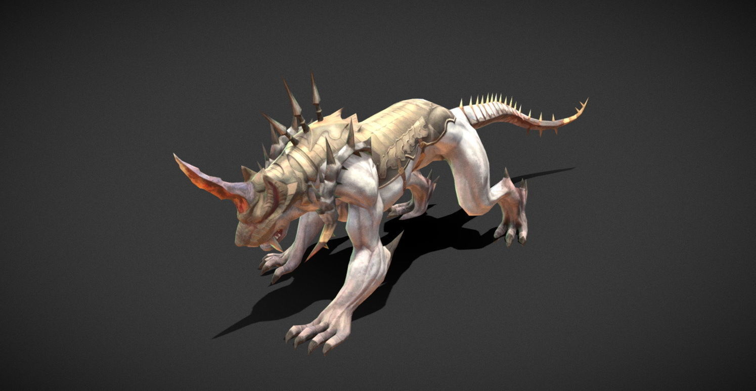 Fantasy Creature - Battle Leopard Low-poly 3D model_17