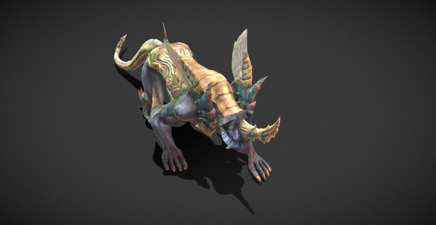 Fantasy Creature - Battle Leopard Low-poly 3D model_14