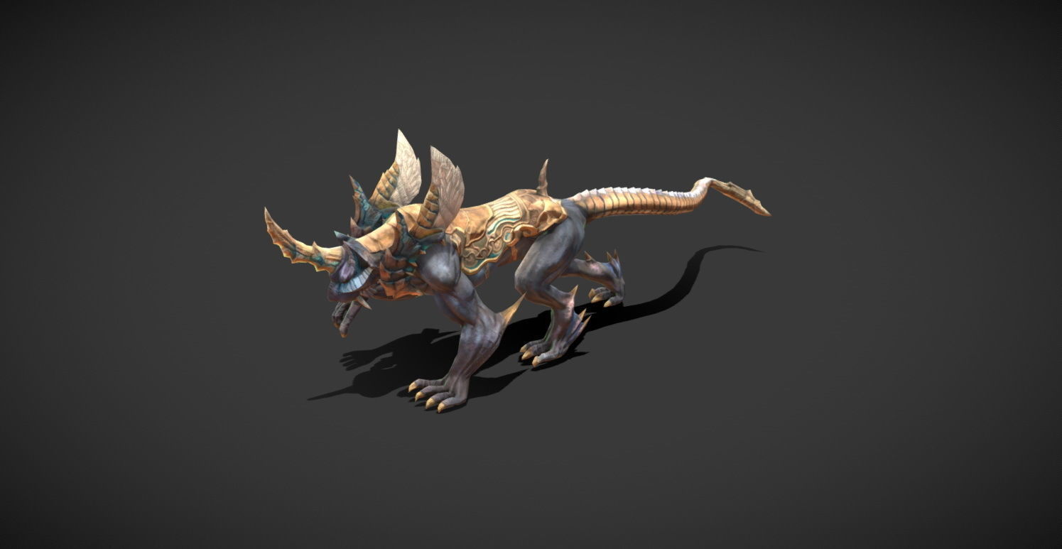 Fantasy Creature - Battle Leopard Low-poly 3D model_5