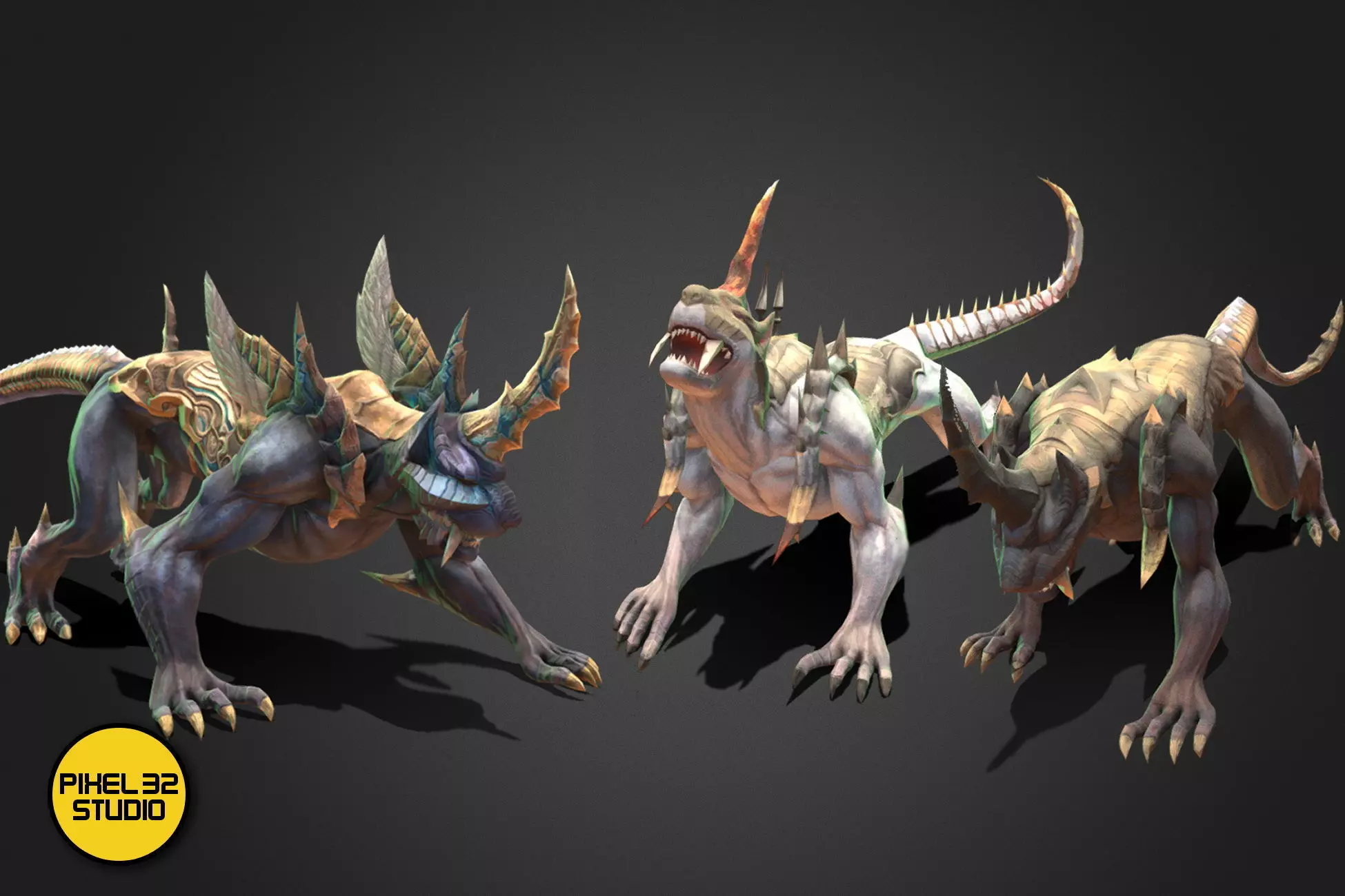 Fantasy Creature - Battle Leopard Low-poly 3D model_0