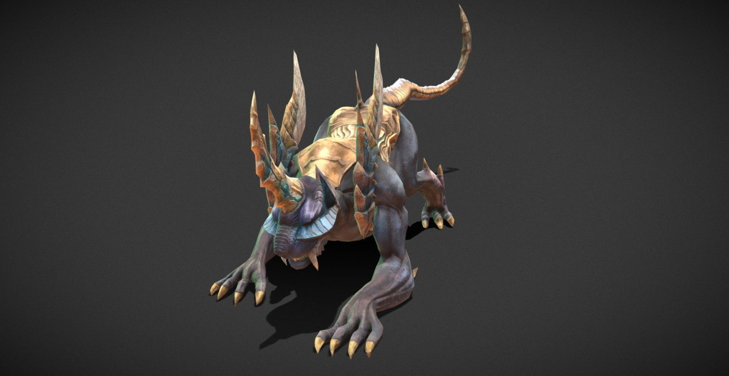 Fantasy Creature - Battle Leopard Low-poly 3D model_13