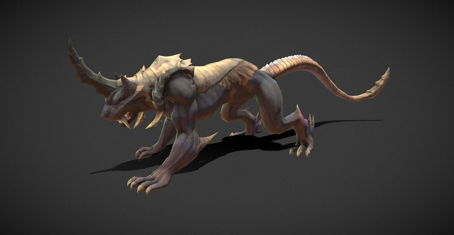 Fantasy Creature - Battle Leopard Low-poly 3D model_26