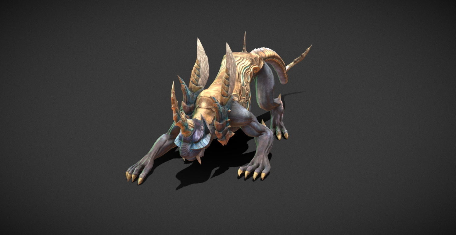 Fantasy Creature - Battle Leopard Low-poly 3D model_11