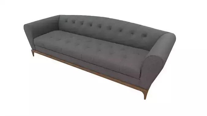 Brooklyn Chesterfield Sofa and Loveseat and Armchair 3D model