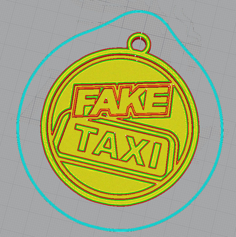 Fake taxi keychain 3D print model_2