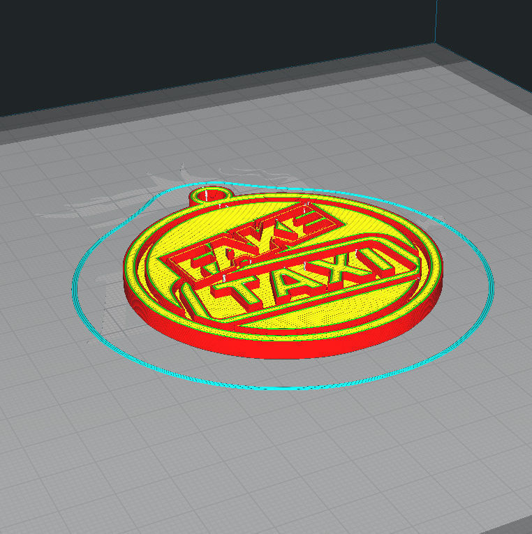 Fake taxi keychain 3D print model_3