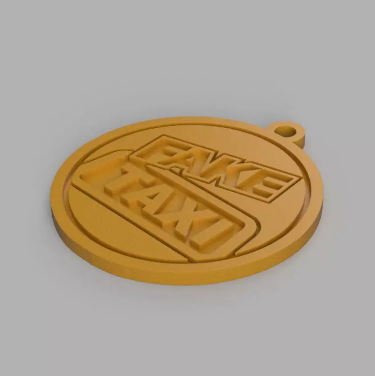 Fake taxi keychain 3D print model_0