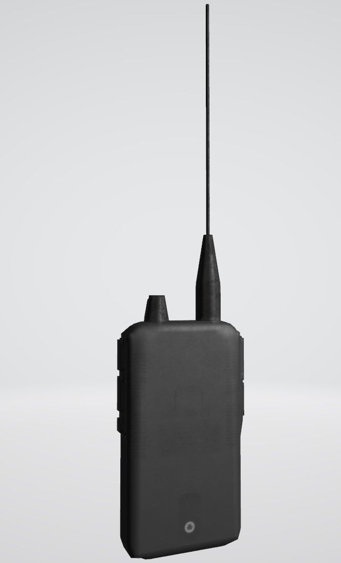 Repairman Tools with radio device and protection helmet Low-poly 3D model_11