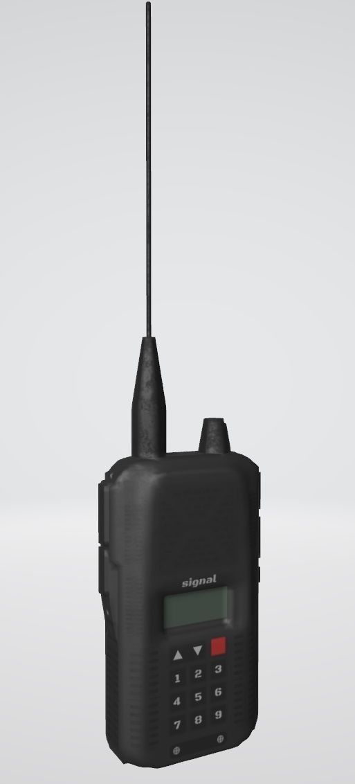 Repairman Tools with radio device and protection helmet Low-poly 3D model_10