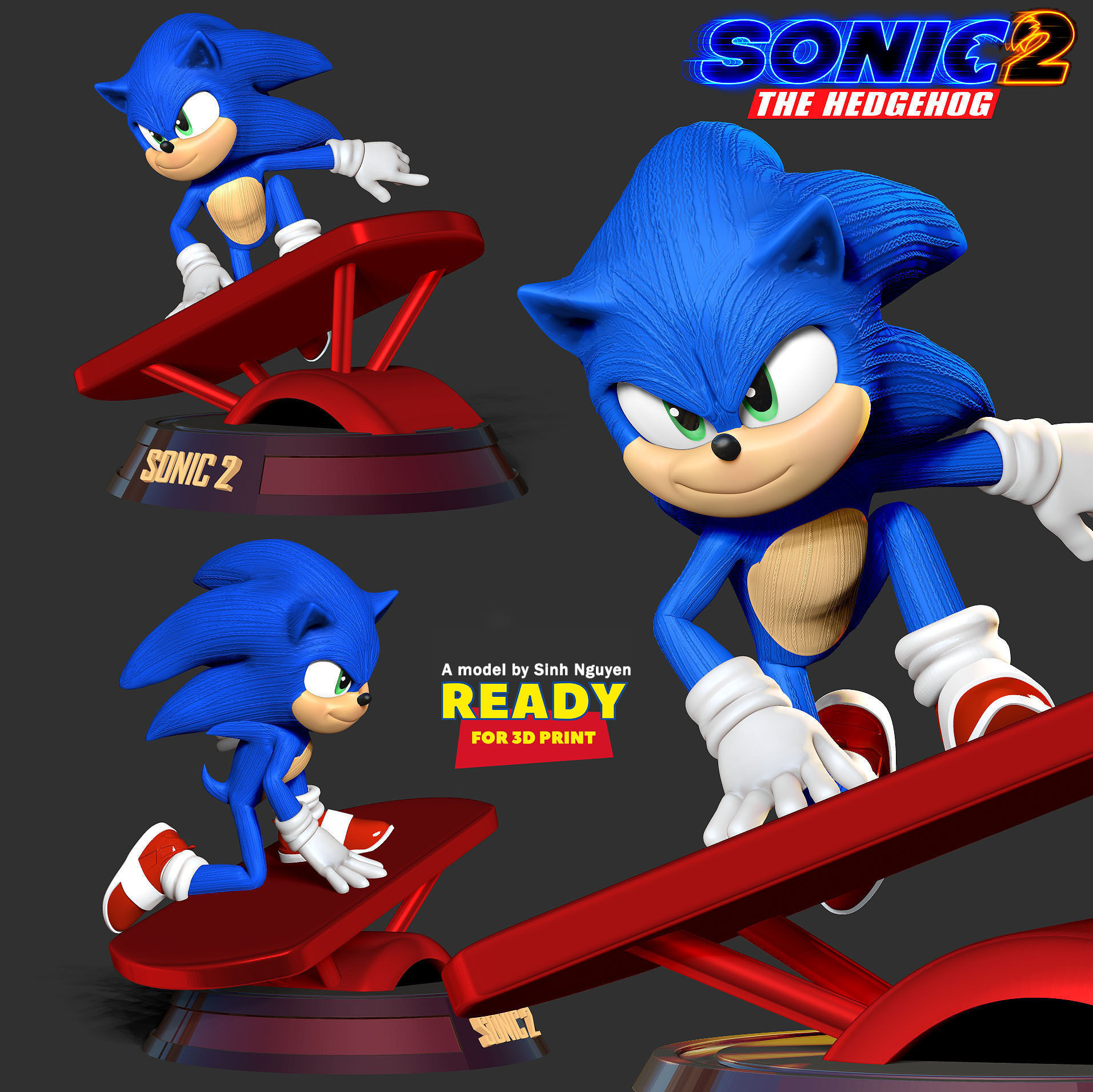 Sonic the Hedgehog 2 3D print model_1