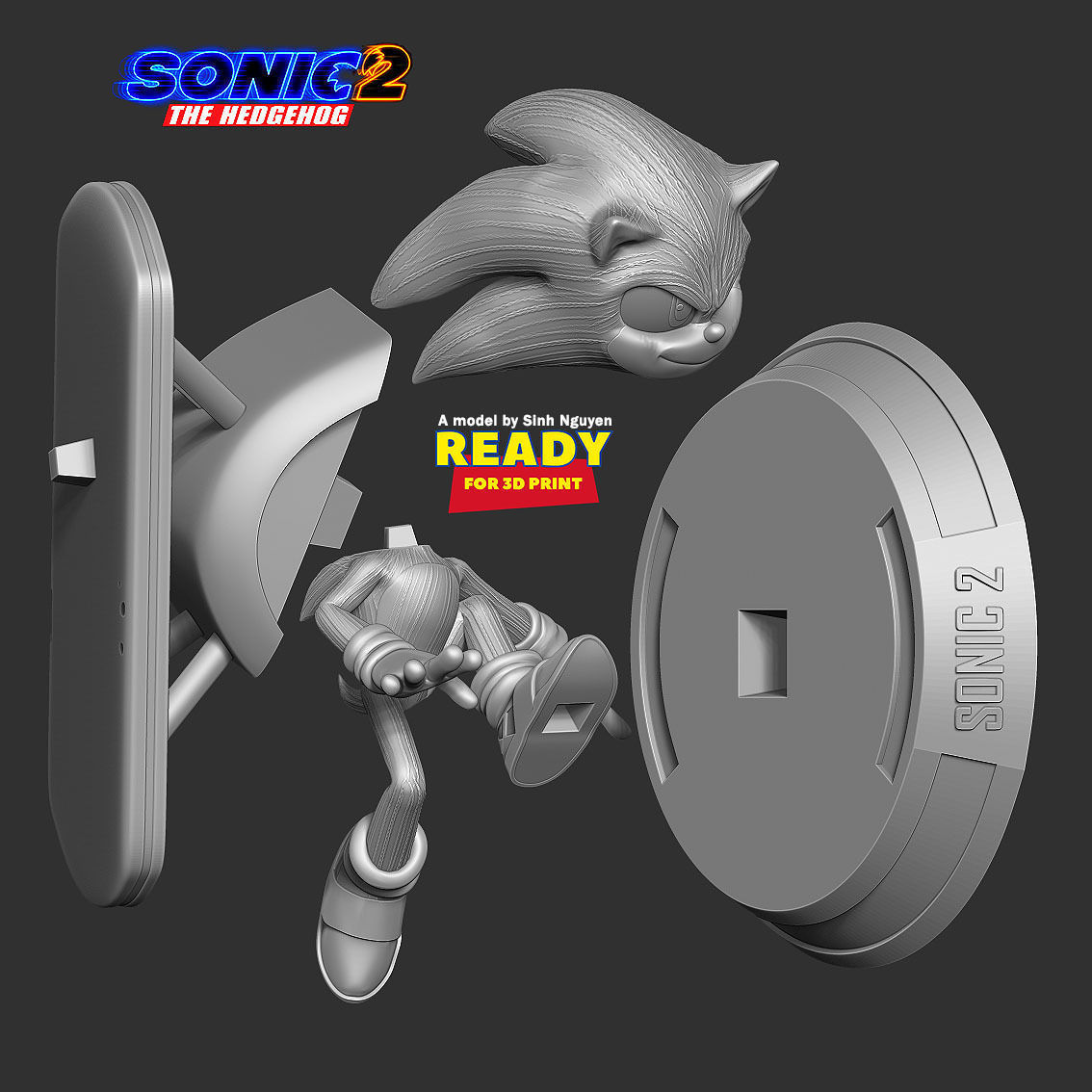 Sonic the Hedgehog 2 3D print model_2
