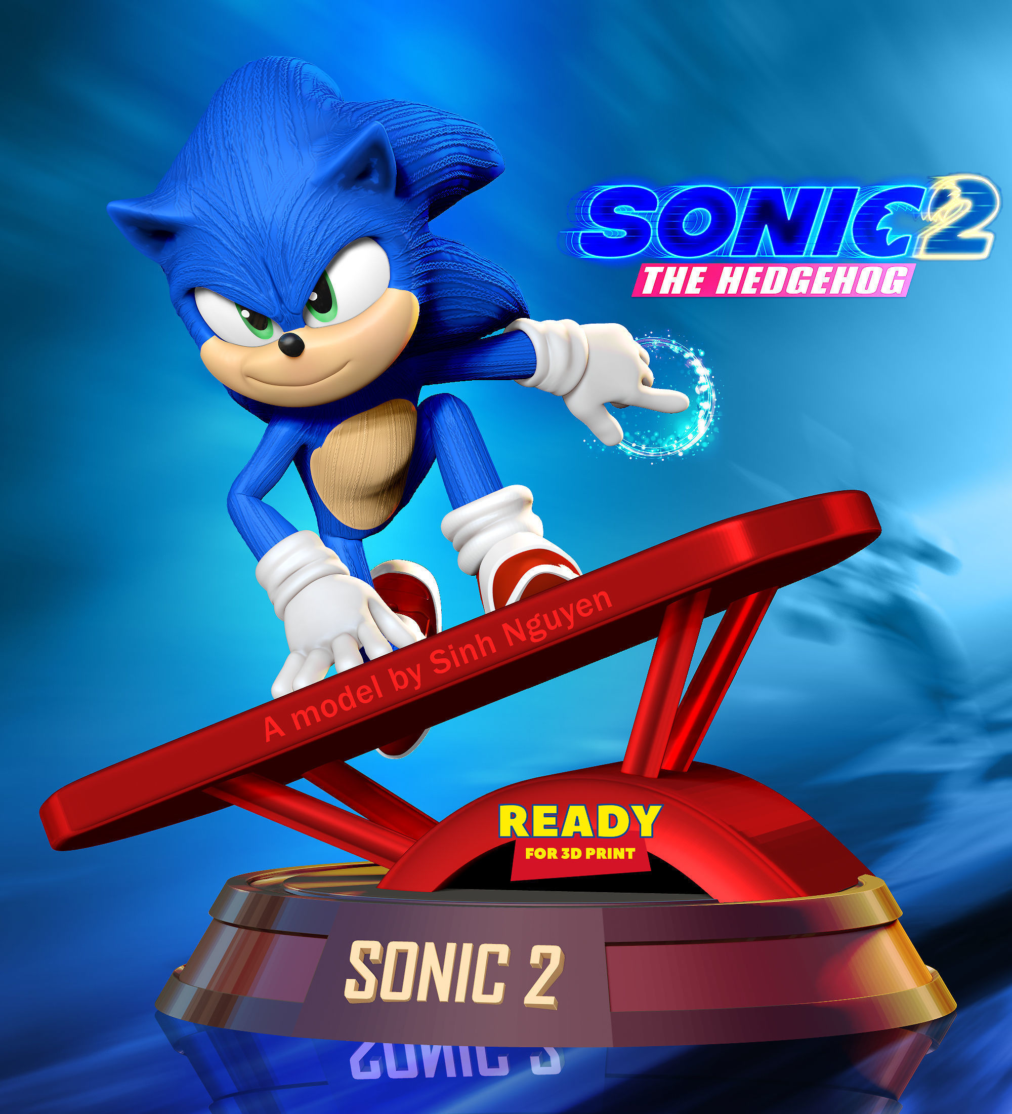 Sonic the Hedgehog 2 3D print model_7