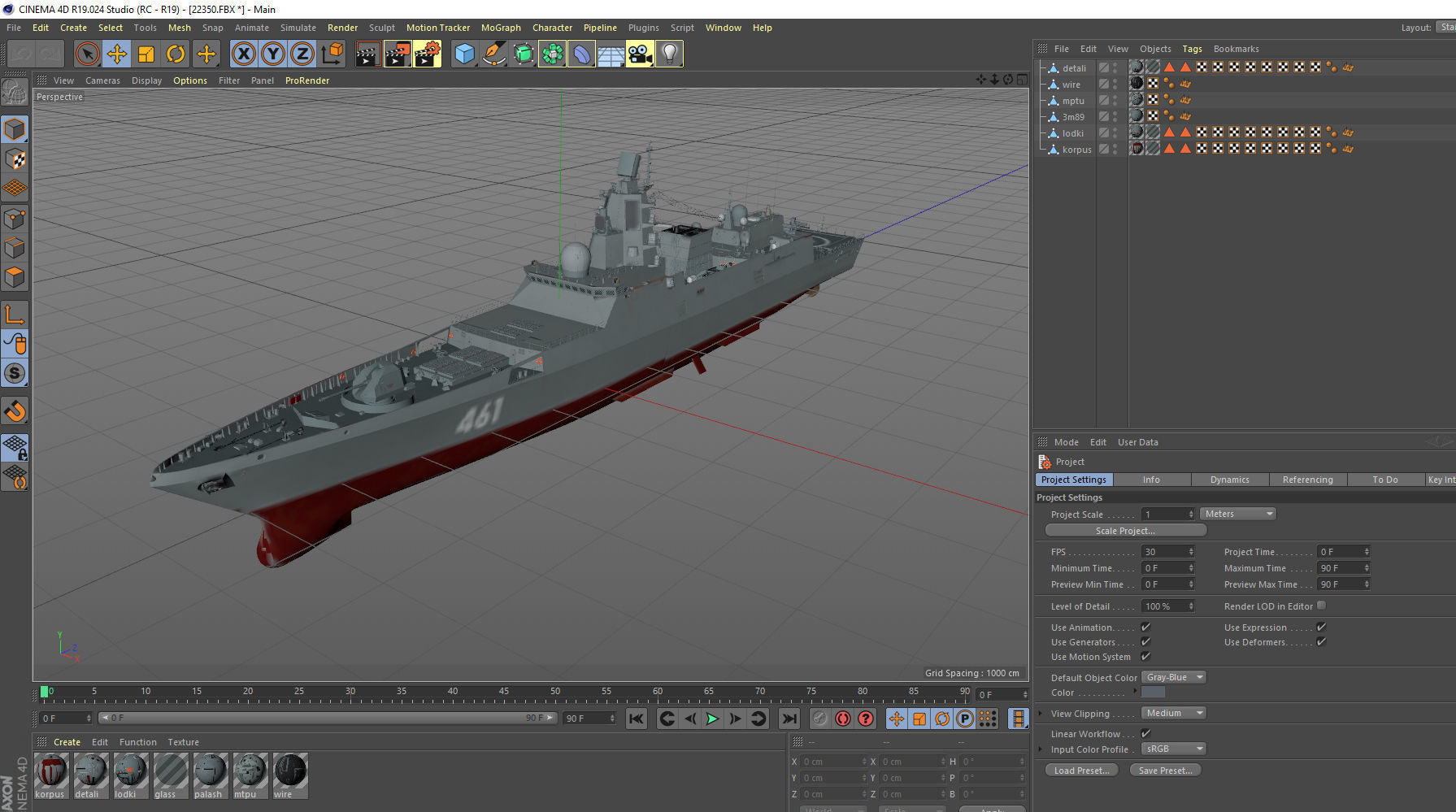 Admiral Gorshkov class frigate 22350  3D model_20