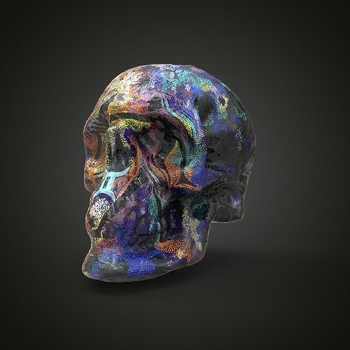 gemini zodiac scull Low-poly 3D model