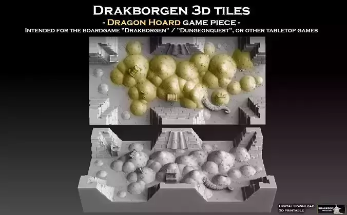 Drakborgen 3D Tiles Dragon Hoard 3D print model