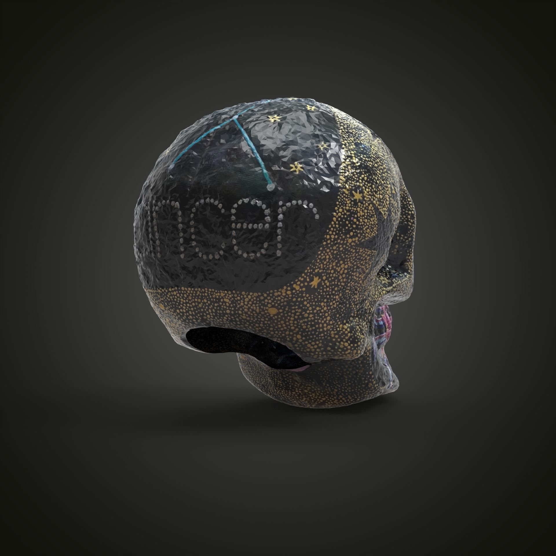 cancer zodiac scull Low-poly 3D model_6