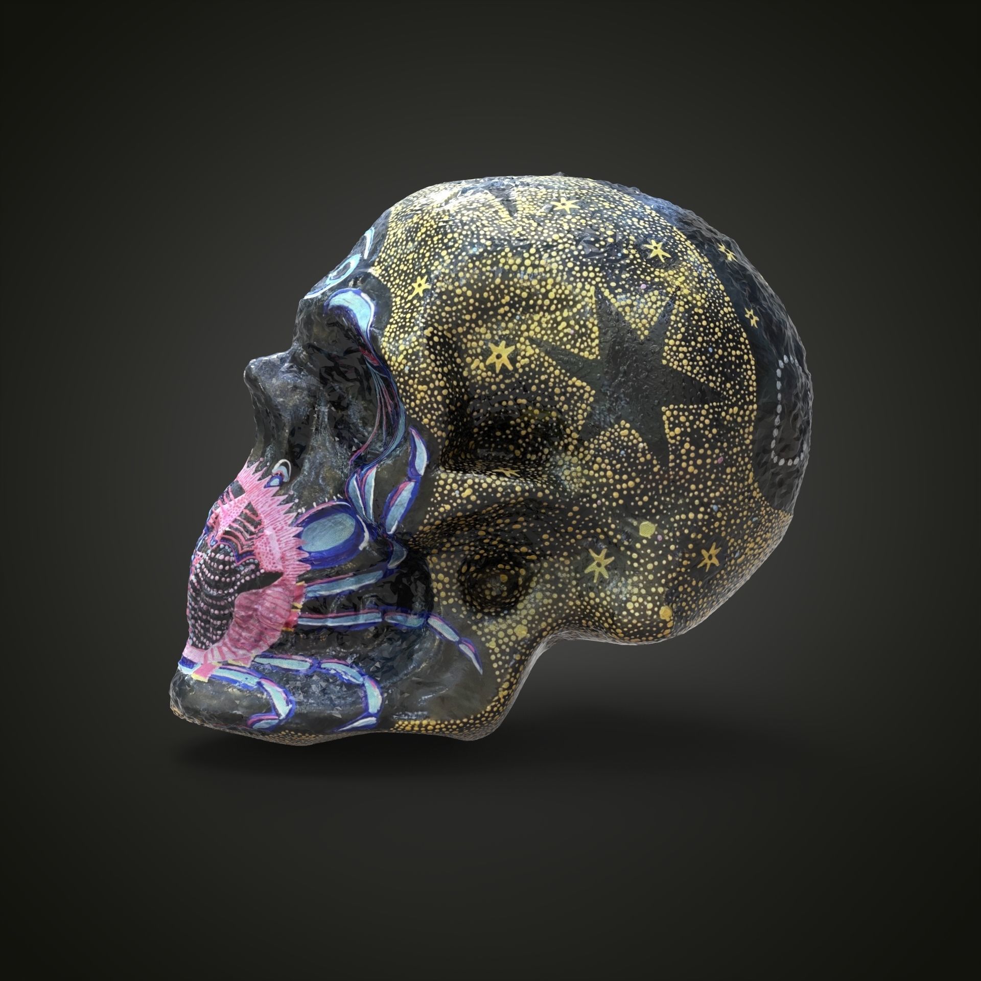 cancer zodiac scull Low-poly 3D model_17