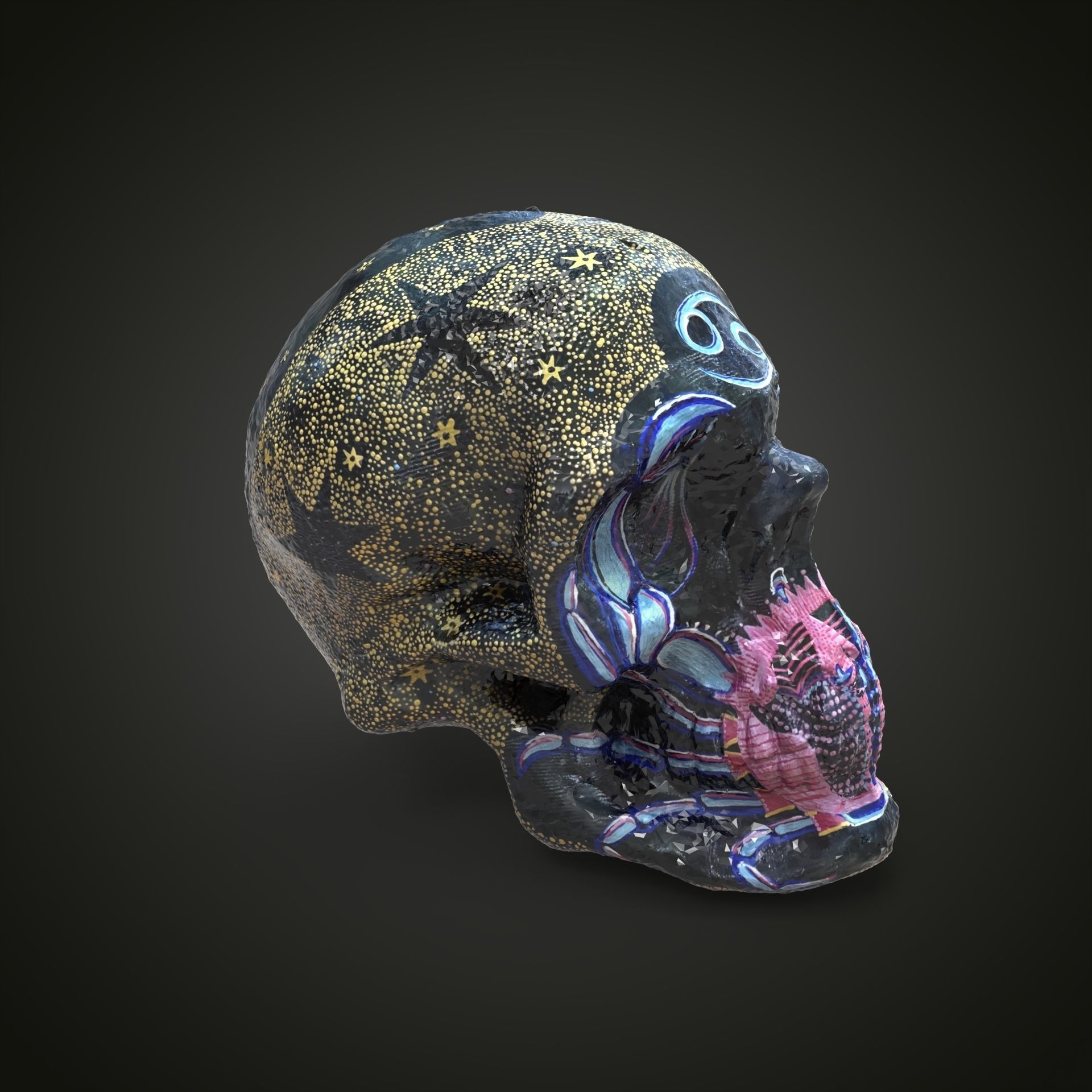 cancer zodiac scull Low-poly 3D model_9