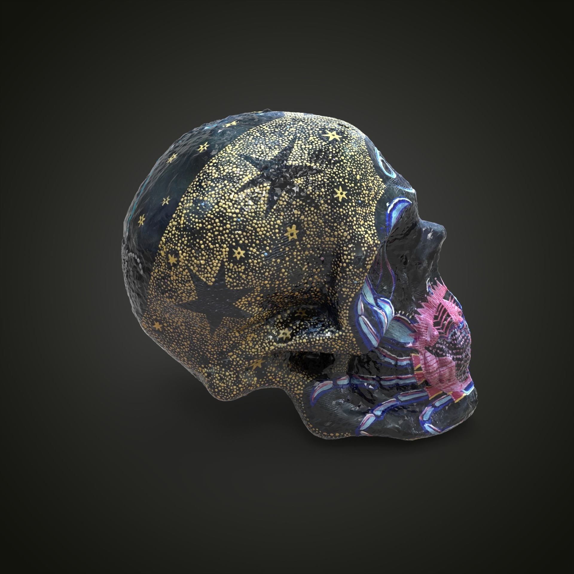 cancer zodiac scull Low-poly 3D model_8