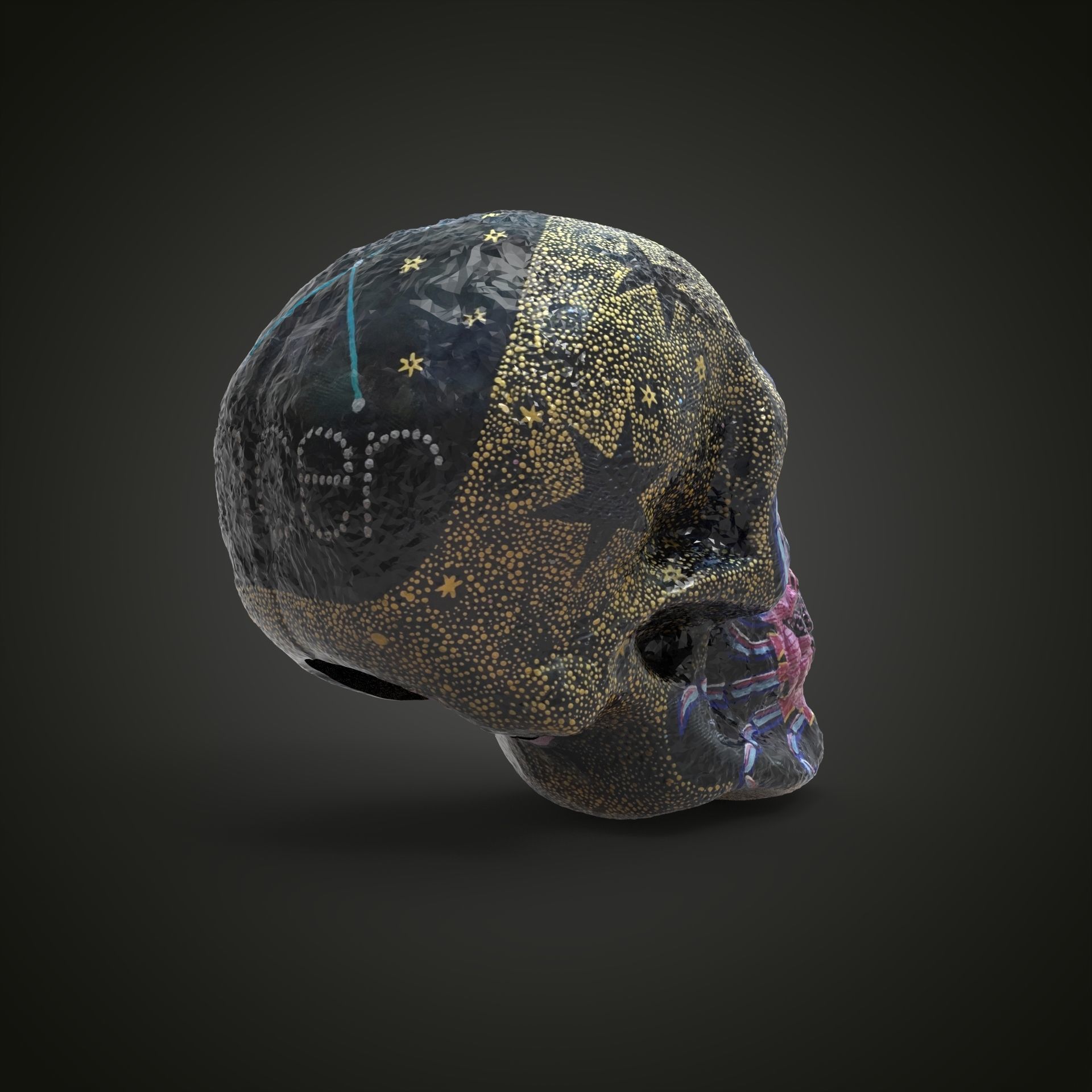 cancer zodiac scull Low-poly 3D model_7