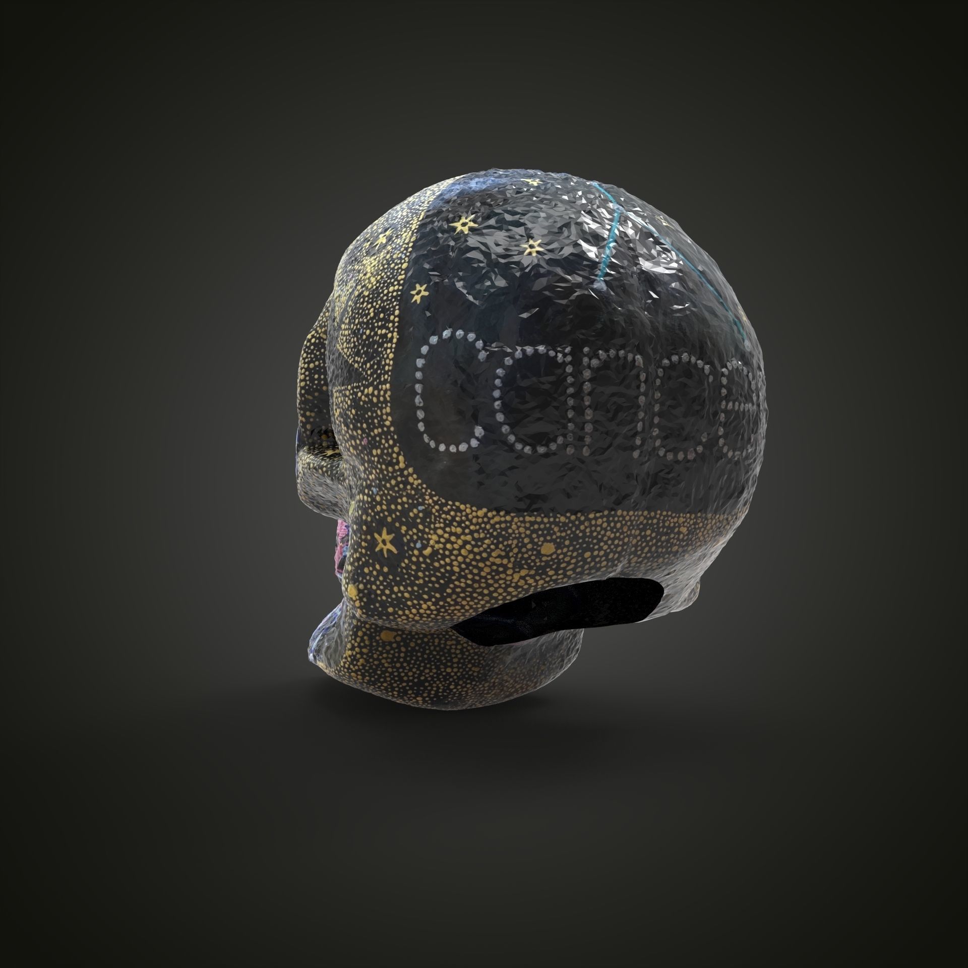 cancer zodiac scull Low-poly 3D model_4