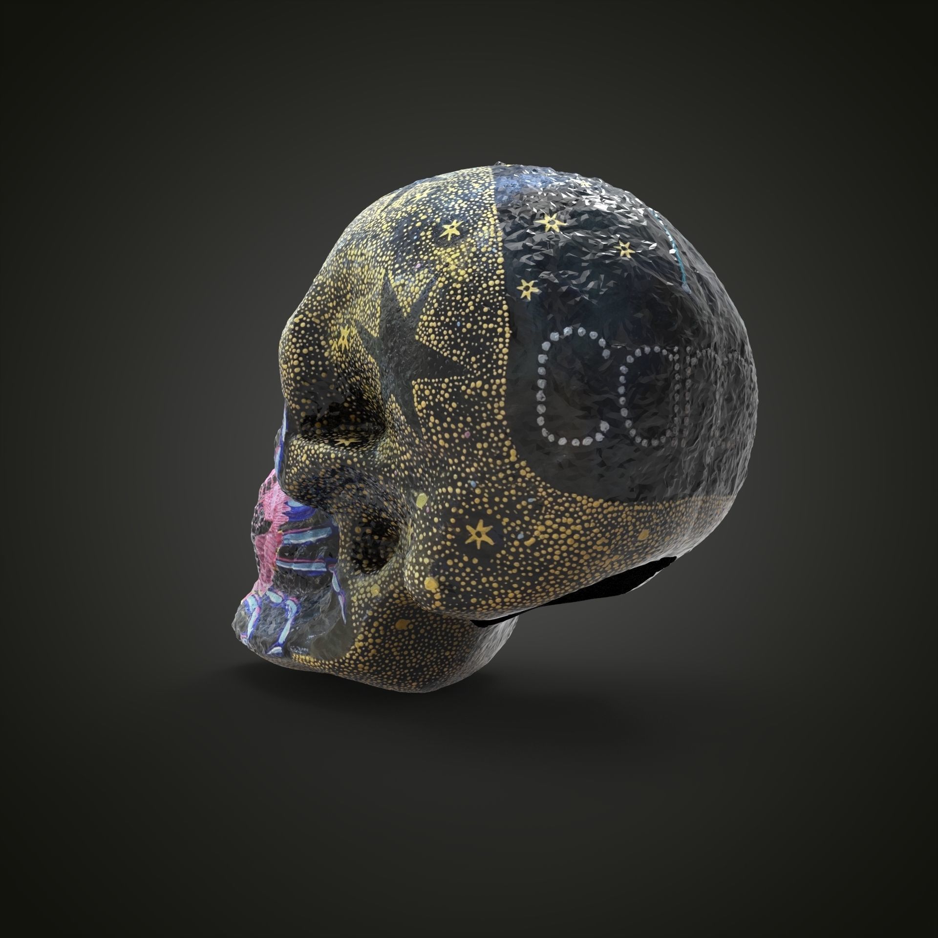 cancer zodiac scull Low-poly 3D model_3