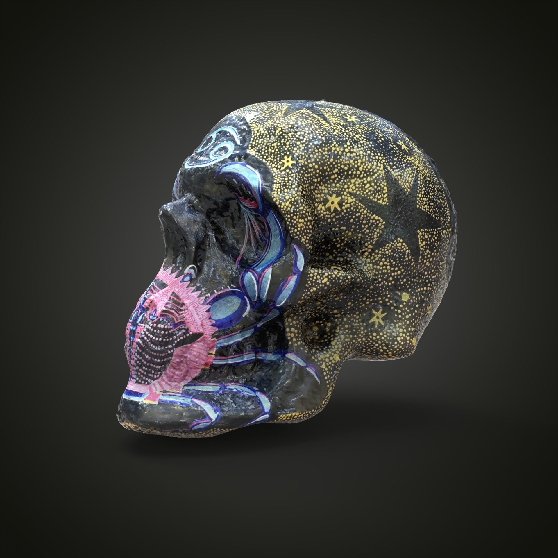 cancer zodiac scull Low-poly 3D model_16