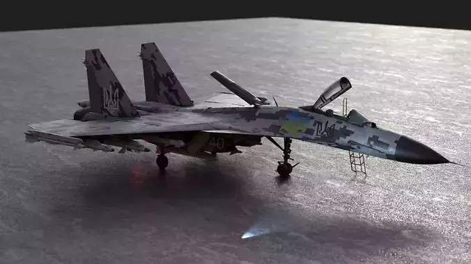 Mig-29 Ukrainian edition Low-poly 3D model