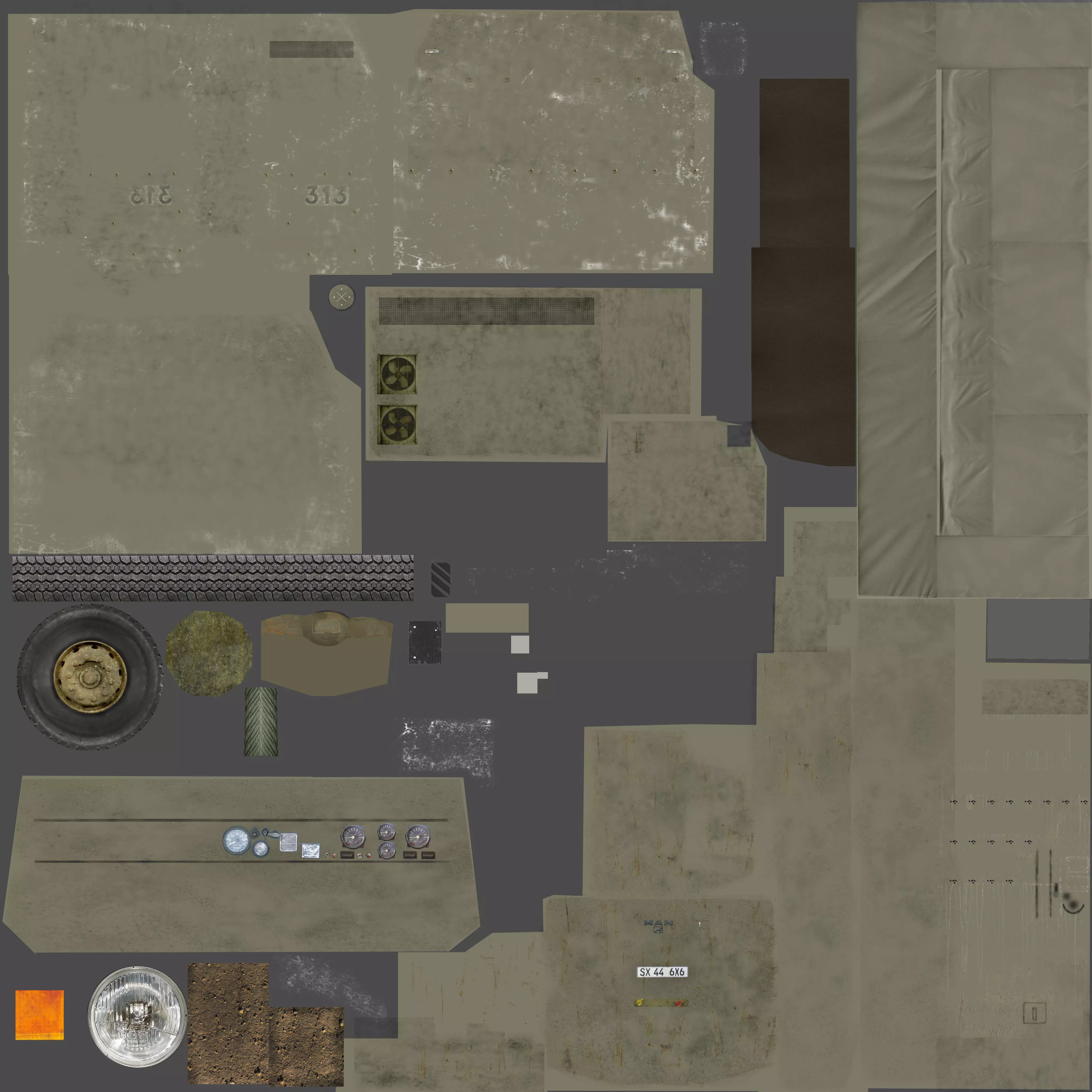 camion military base Free 3D model