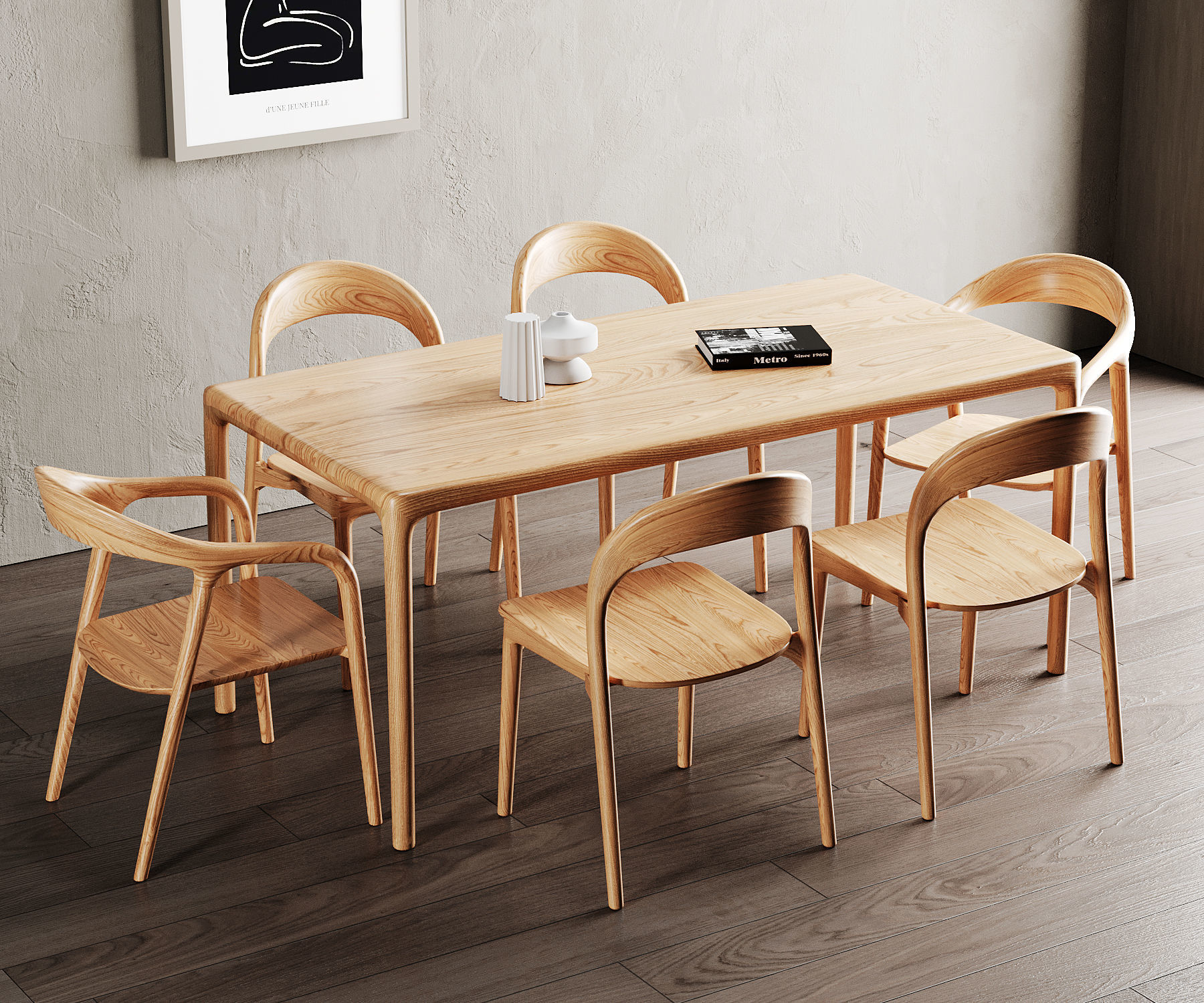 Dining Room Interior ID 376 3D model_1