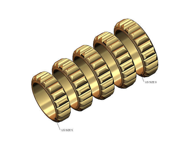 Elongated rounded studs eternity band US sizes 5to9 3D print model
