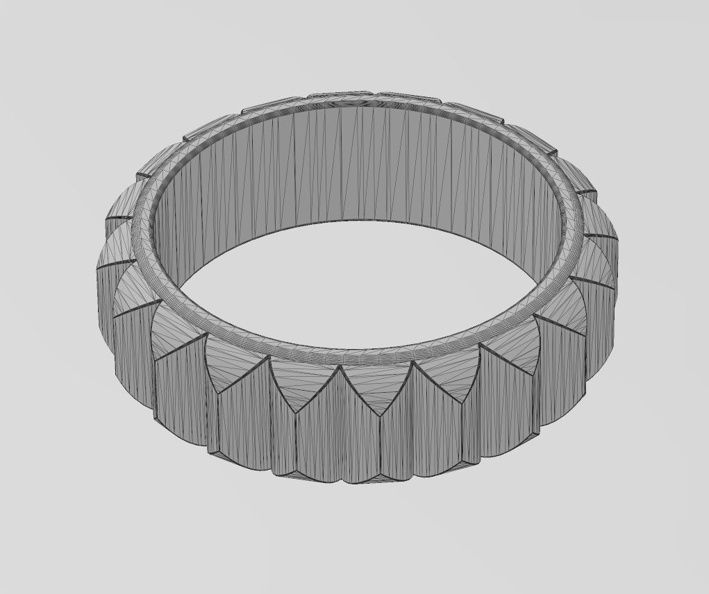 Elongated rounded studs eternity band US sizes 5to9 3D print model_12