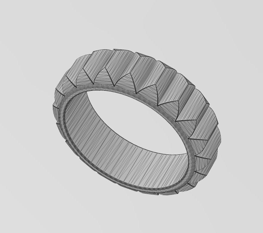 Elongated rounded studs eternity band US sizes 5to9 3D print model_13